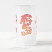 ドラゴン中国のすりガラスのマグカップ フロストグラスビールジョッキ (中央)