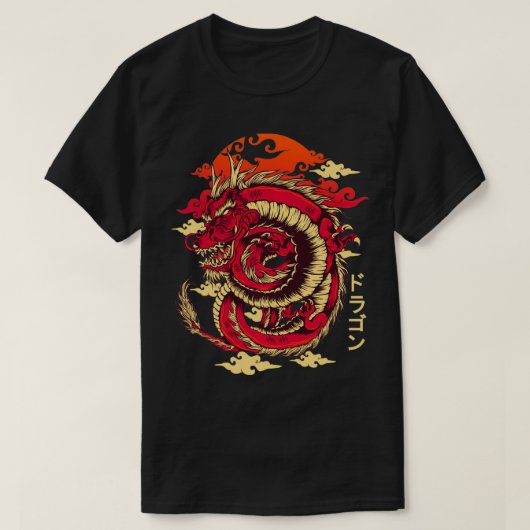 ドラゴン中国のア日本のート東京ドラゴンプルオーバー Tシャツ (デザイン正面)