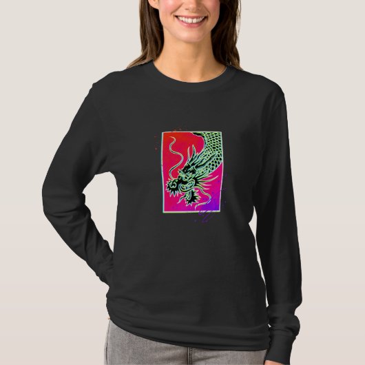 ドラゴン中国のア日本のート Tシャツ (正面)