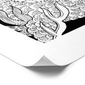 ドラゴン中国のインクスケッチウォールアートプリント ポスター (角)