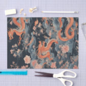 ドラゴン中国のオリエンタルダークシノワセ 薄葉紙 (クラフト)