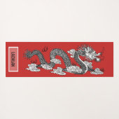 ドラゴン中国のオンレッド名前をカスタムする ヨガマット (裏面(横))