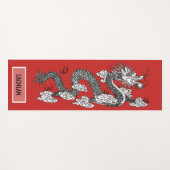 ドラゴン中国のオンレッド名前をカスタムする ヨガマット (正面(横))