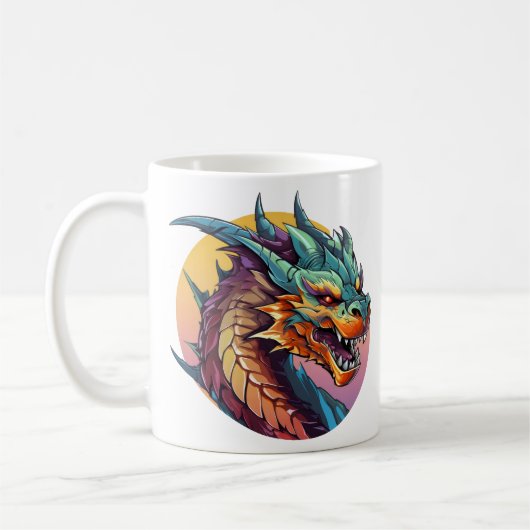 ドラゴン中国のガカラフルーン コーヒーマグカップ (左)