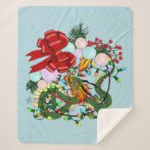 ドラゴン中国のクリスマスリース シェルパブランケット (正面)