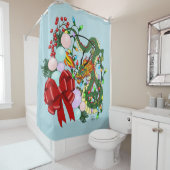 ドラゴン中国のクリスマスリース シャワーカーテン (インサイチュ)