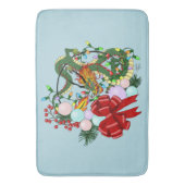 ドラゴン中国のクリスマスリース バスマット (正面縦)