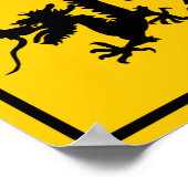 ドラゴン中国のクロッシング・ハイウェイ・サイン ポスター (角)