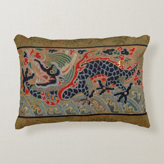 ドラゴン中国のシンボルアンティークアジア アクセントクッション (正面)