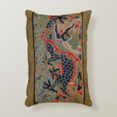 ドラゴン中国のシンボルアンティークアジア アクセントクッション (正面(垂直))