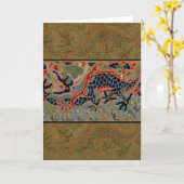ドラゴン中国のシンボルアンティークアジア カード (黄色い花)
