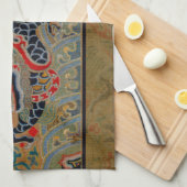 ドラゴン中国のシンボルアンティークアジア キッチンタオル (四つ折り)