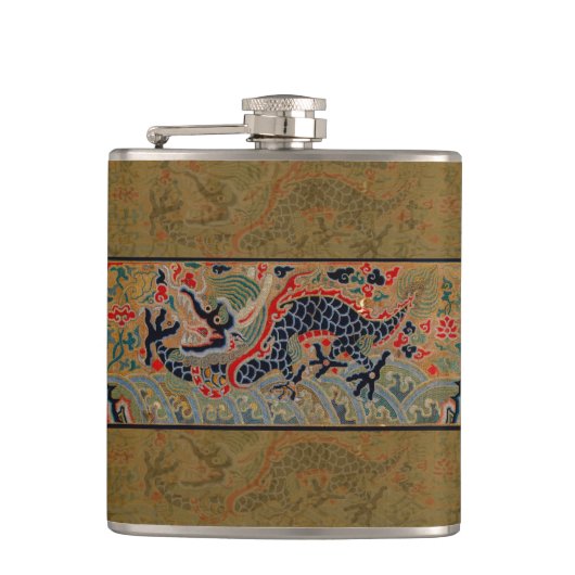 ドラゴン中国のシンボルアンティークアジア フラスク (正面)