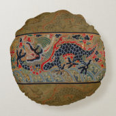 ドラゴン中国のシンボルアンティークアジア ラウンドクッション (裏面)