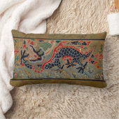 ドラゴン中国のシンボルアンティークアジア ランバークッション (ブランケット)