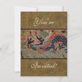 ドラゴン中国のシンボルアンティークアジア 招待状 (正面)