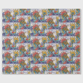 ドラゴン中国のタイルアートラッカラフルピング紙 ラッピングペーパー (フラット)