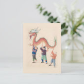 ドラゴン中国のダンスポストカード ポストカード (スタンド正面)