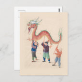 ドラゴン中国のダンスポストカード ポストカード (正面/裏面)