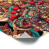 ドラゴン中国のトーテム、タトゥーアート ポスター (角)