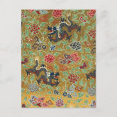 ドラゴン中国のバタフライ&フラワーカラフルアート ポストカード (正面)