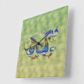 ドラゴン中国のファンタジーアートデザイナーギフト時計 スクエア壁時計 (傾斜)