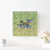 ドラゴン中国のファンタジーアートデザイナーギフト時計 スクエア壁時計 (ホーム)