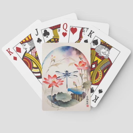 ドラゴン中国のフライとロータス1 トランプ (裏面)