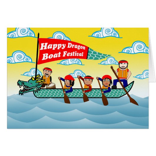 ドラゴン中国のボートフェスティバルボートとボートの乗組員 (正面横)