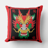 ドラゴン中国のマスクアジアアートクッション クッション (正面)