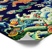 ドラゴン中国のマンダリンスクエアランクのバッジ ポスター (角)