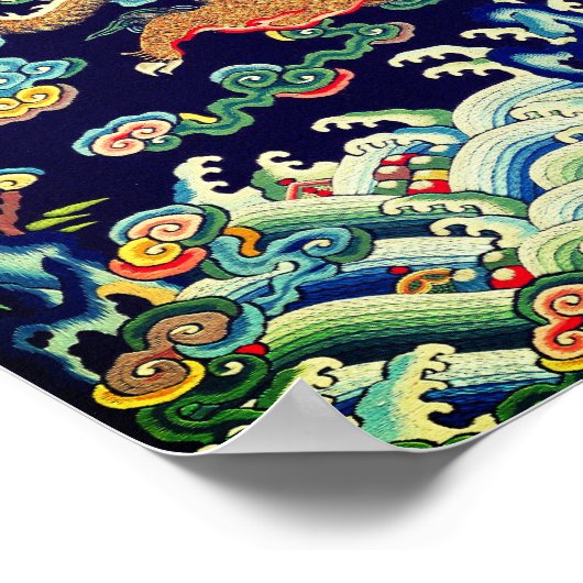 ドラゴン中国のマンダリンスクエアランクのバッジ ポスター (角)