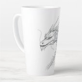 ドラゴン中国のミニマリスト線 カフェラテマグ (左アングル)