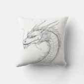 ドラゴン中国のミニマリスト線 クッション (裏面)