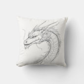 ドラゴン中国のミニマリスト線 クッション (正面)