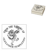 ドラゴン中国のロン#5ラウンドライブラリーブックネーム ラバースタンプ (押印)