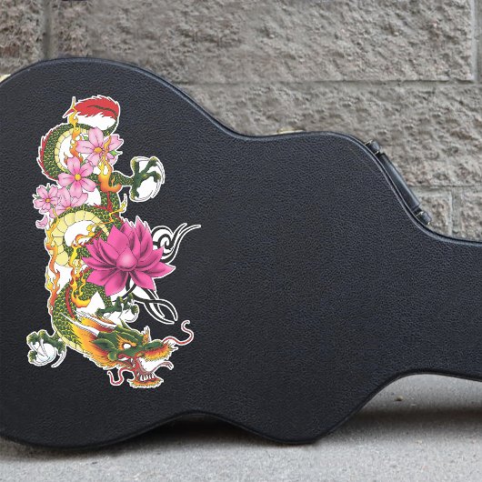 ドラゴン中国のロータスさくらんぼ シール