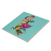 ドラゴン中国のロータスさくらんぼ タイル (側面)