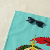 ドラゴン中国のロータスさくらんぼ ビーチタオル (インサイチュ)