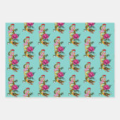 ドラゴン中国のロータスフラワーさくらんぼ花 ラッピングペーパーシート (正面)