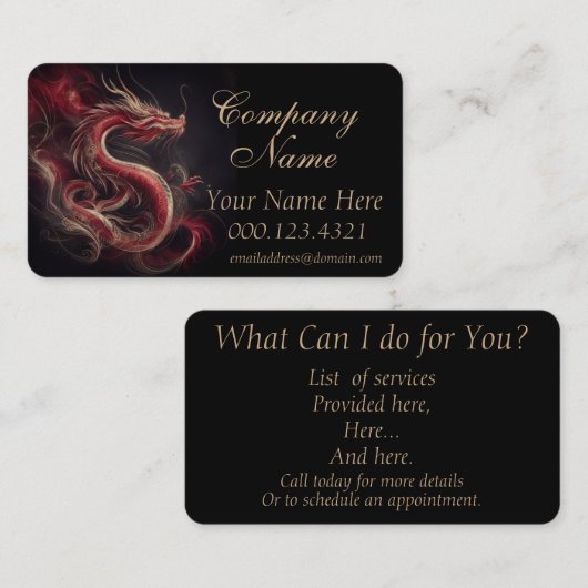 ドラゴン中国の名刺 名刺 (正面/裏面)