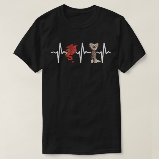 ドラゴン中国の紋付鼓動犬愛好家  Tシャツ (デザイン正面)
