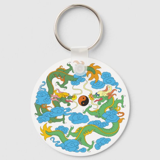 ドラゴン中国の陰陽 キーホルダー (正面)