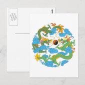 ドラゴン中国の陰陽 ポストカード (正面/裏面)