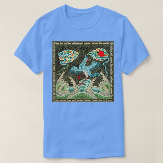 ドラゴン中国の鳥瓦 Tシャツ (デザイン正面)
