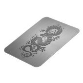 ドラゴン中国の、ステンレススティール効果 マグネット (左側)