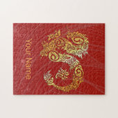 ドラゴン中国の〔占星術の〕十二宮図占星術コンステレーションサイン ジグソーパズル (横)