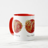 ドラゴン中国の〔占星術の〕十二宮図占星術コンステレーションサイン マグカップ (正面左)