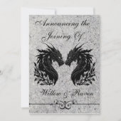 ドラゴン二頭の手縛り式結婚招待状 招待状 (正面)