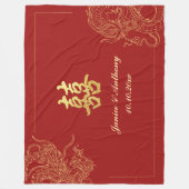 ドラゴン伝統的フェニックス中国のレッド フリースブランケット (正面)